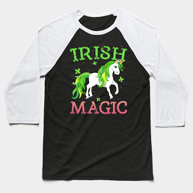 Irish Magic Leprechaun Unicorn T-Shirt St Patricks Day Kids Baseball T-Shirt by 14thFloorApparel